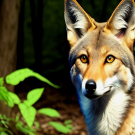 "1996" Cayote in the forest canvas art