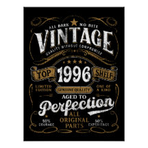 1996 Födelsedag Åldrad till Perfektion Vintage 30-