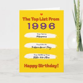 1996 Topp Lista Födelsedag Kort