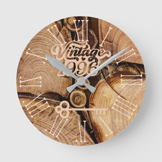 1996 Vintage Akrylväggslås Rund Klocka (Framsida)