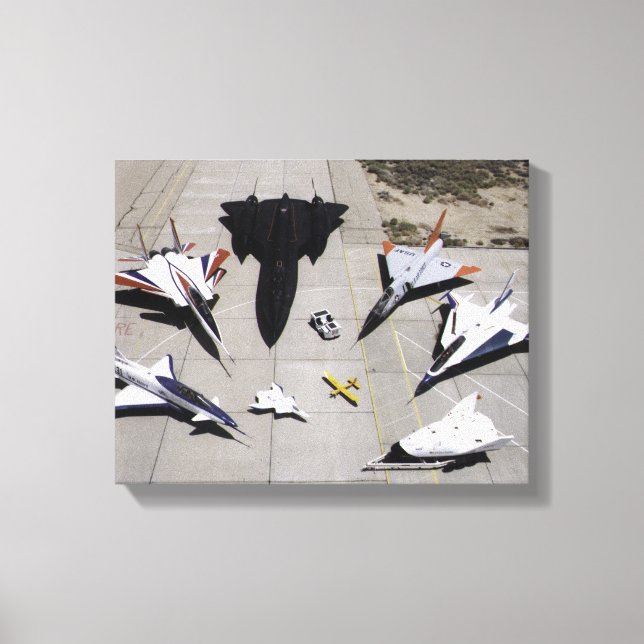 1997 års flotta av Dryden Research Aircraft på ram Canvastryck (Framsida)