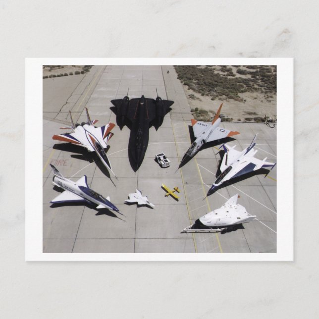 1997 års flotta av Dryden Research Aircraft på ram Vykort (Framsida)