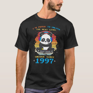 1997 Födelsedagsfest Cake Panda-spel Lås upp N T Shirt