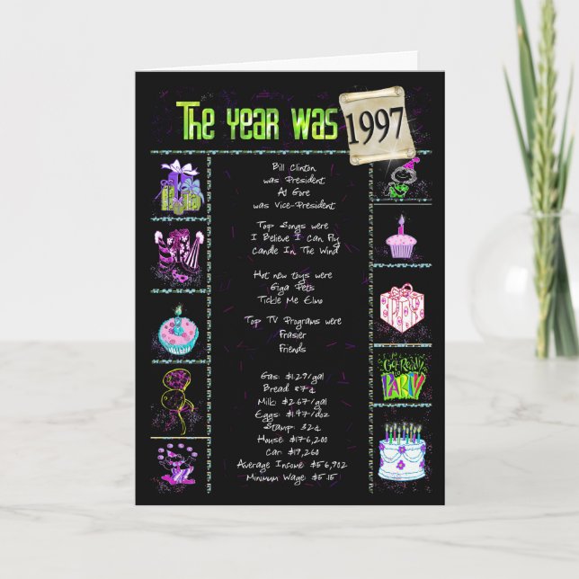 1997 roliga fakta för födelsedag kort (Framsida)