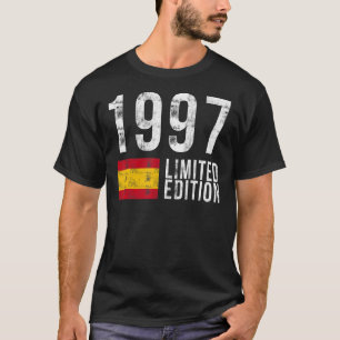 1997 Spanien med Flagga Birthday T Shirt