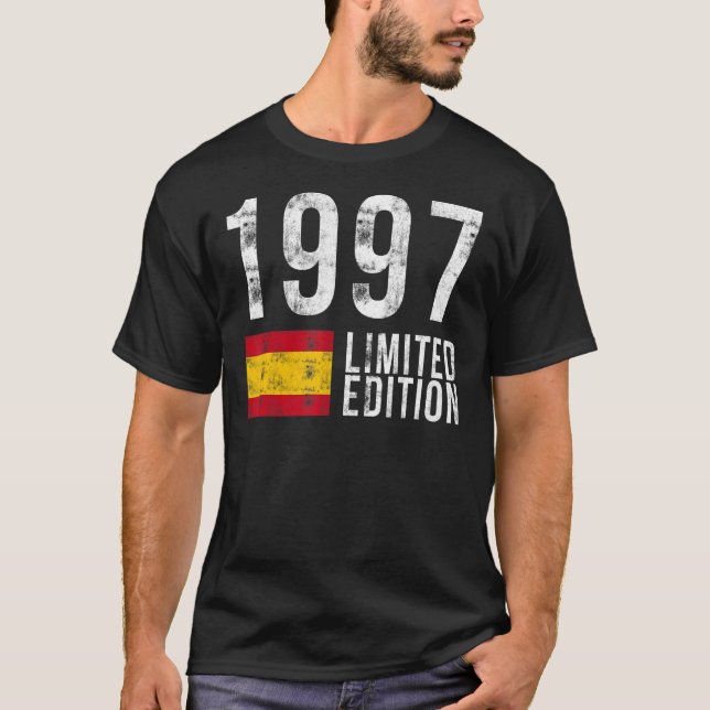 1997 Spanien med Flagga Birthday T Shirt (Framsida)