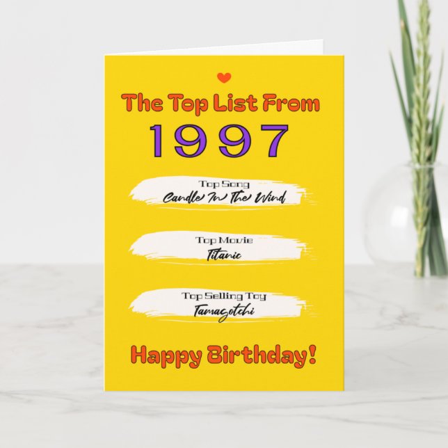 1997 Topp Lista Födelsedag Kort (Framsida)