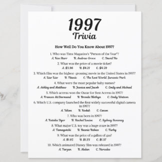 1997 Trivia Spel | 29-års födelsedagsfirande