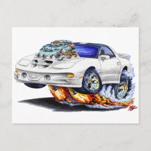 1998-02 Fjäderfä Trans Am White Car Vykort