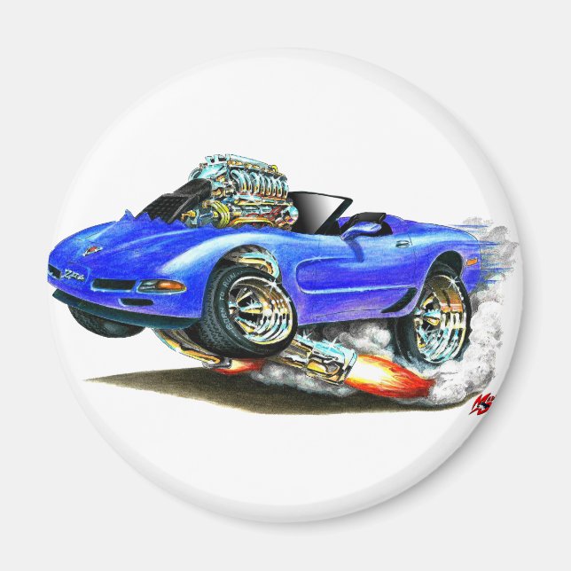 1998-2004 Corvette Blue Conversible Magnet (Framsidan)