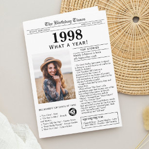 1998 Tidningspapper - födelsedag Kort