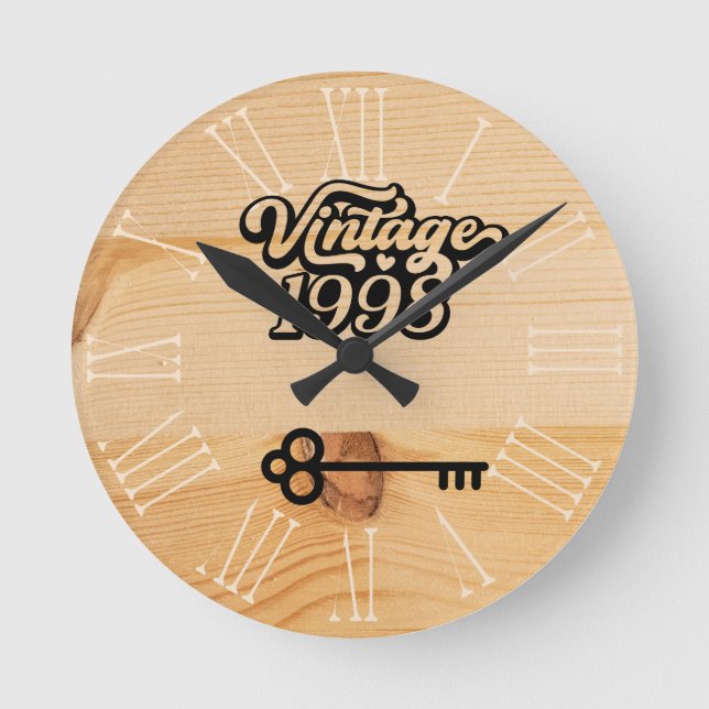 1998 Vintage Akrylväggslås Rund Klocka (Framsida)