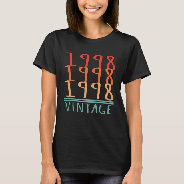 1998 Vintage Anniversary Matching Couple T Shirt (Framsida)