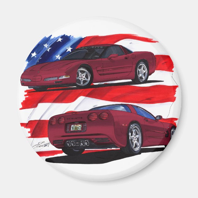 1999-04 Corvette Maronbil Magnet (Framsidan)