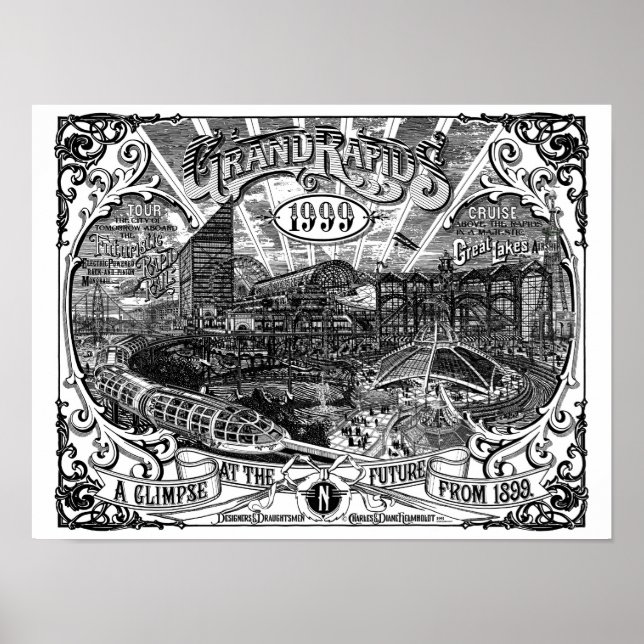 1999 16 x 12 Poster teckningsutskrift (Framsidan)