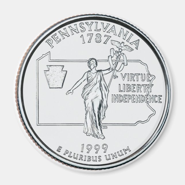 1999 Pennsylvania Statskvartal Magnet (Framsidan)