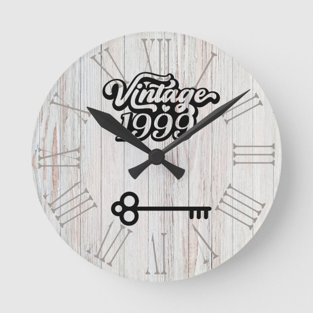 1999 Vintage Akrylväggslås Rund Klocka (Framsida)