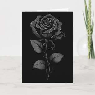 199 Blommor Svart Ros Grafik Kort