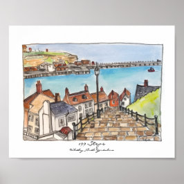 199 steg, Whitby, North Yorkshire Poster