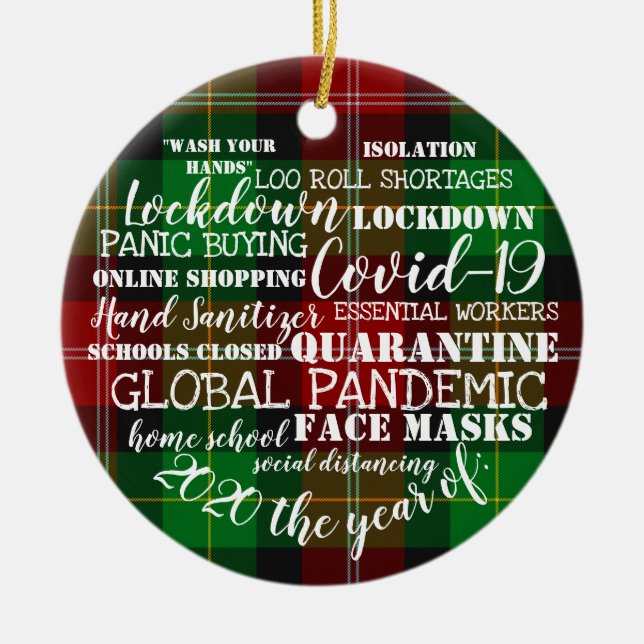 19.2020 ansikte-året julgransprydnad keramik (Framsidan)