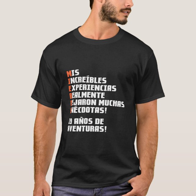 19 Aã±Os De Aventuras T Shirt (Framsida)