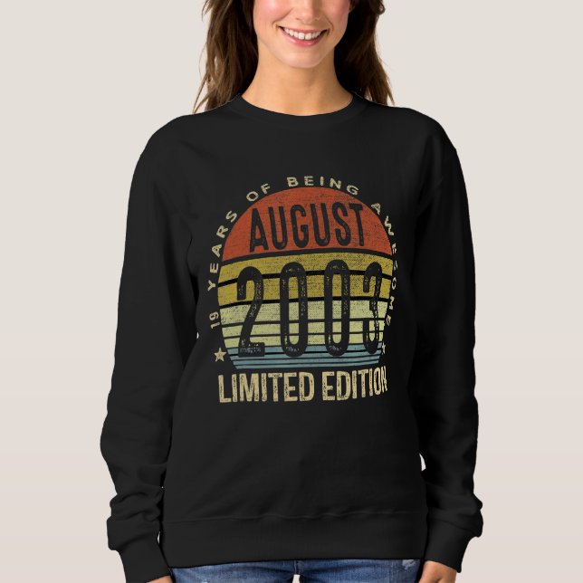 19 Ålder Fantastisk sedan augusti 2003 19:e födels T Shirt (Framsida)