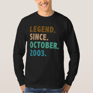 19 Åldersförklaring sedan oktober 2003 19:e födels T Shirt