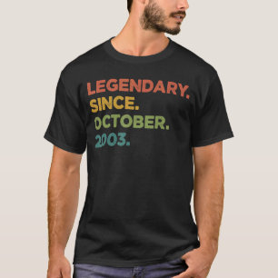 19 Åldersförklaring sedan oktober 2003 19:e födels T Shirt