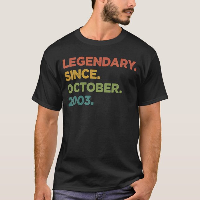 19 Åldersförklaring sedan oktober 2003 19:e födels T Shirt (Framsida)