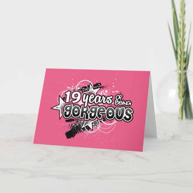 19 år av härkomst (nittonde födelsedag) kort (Framsida)