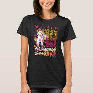 19 år Gamla blommande Unicorn-gåvor 19:e födelseda T Shirt