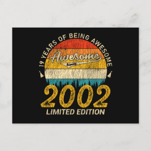 19 år gammal dag 2002 Fantastisk sedan 19:e födels Vykort