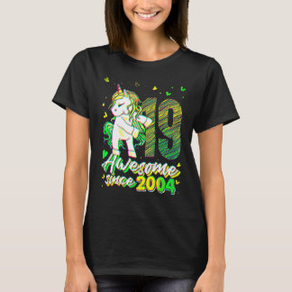 19 år gammal enhörning flossing 19-årsdag Unico T Shirt