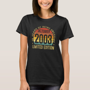 19 år gammal oktober 2003 19:e födelsedagen t shirt