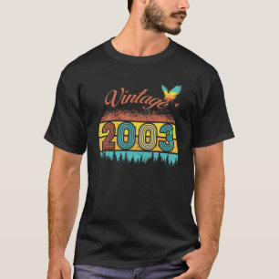 19 år Manar Kvinnor Vintage Retro 2003 19th Birthd T Shirt