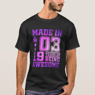 19-årig flicka för 19:e födelsedagsflickan född 2 t shirt