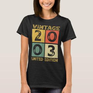 19 års ålder Retro 2003 19:e födelsedagen T Shirt