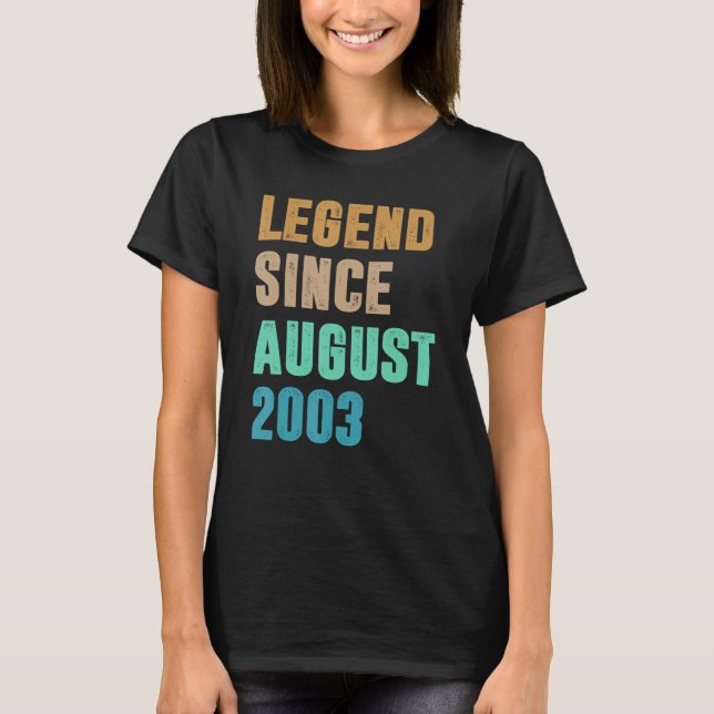 19 års ålder sedan augusti 2003 födelsedagen t shirt (Framsida)
