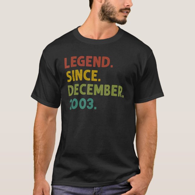 19 års ålder sedan december 2003 19:e födelsedag t shirt (Framsida)