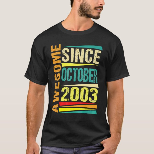 19 års ålder sedan oktober 2003 19:e födelsen t shirt (Framsida)