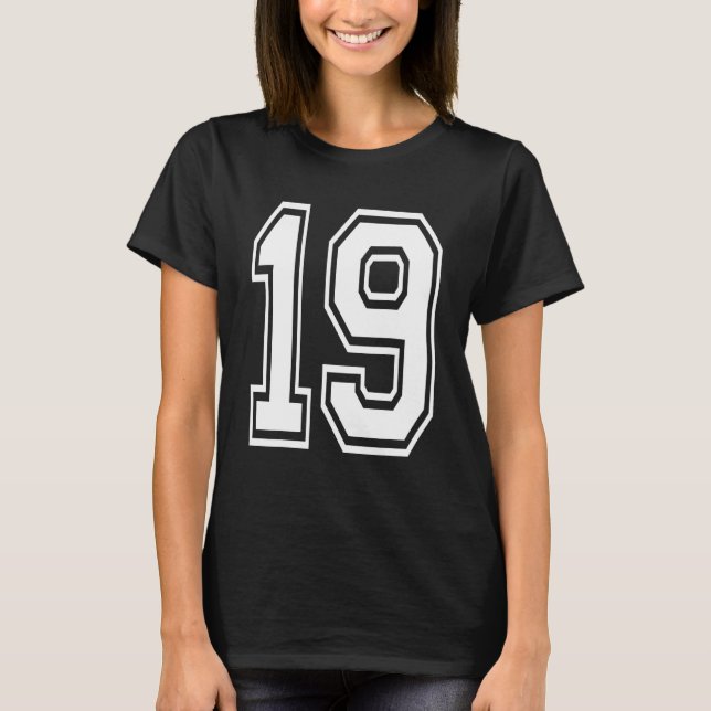 19-års college-nummer t shirt (Framsida)