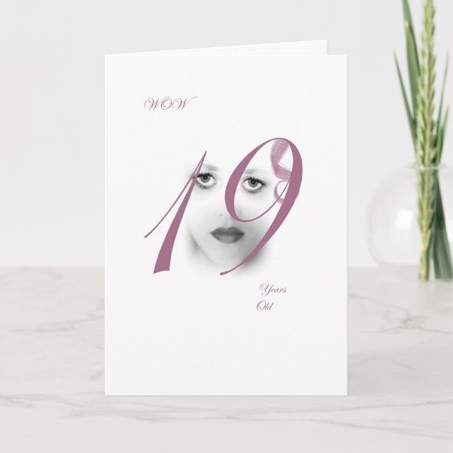 19 års Lila Greeting Card. Kort (Framsida)