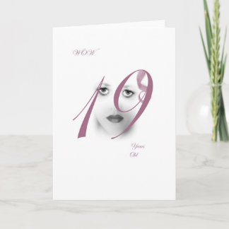 19 års Lila Greeting Card. Kort