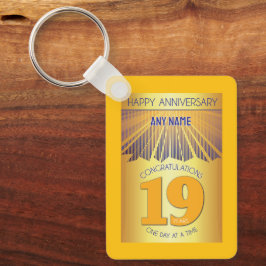 19 Års Nyktra Jubileum | Golden Ray 12 Steg Nyckelring