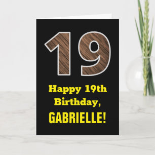 19-årsdag: Namn, Falskt Trästrukturmönster "19" Kort