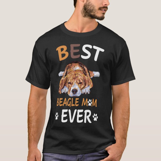 19 Bästa Beagle Mamma någonsin T Shirt (Framsida)