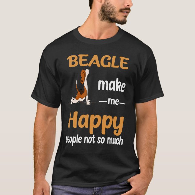 19 Beagle gör mig Lycklig T Shirt (Framsida)