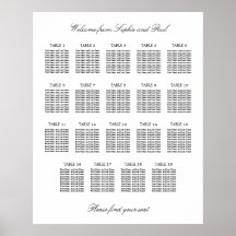 19 Bord Elegant Minimalistisk Placeringsplan