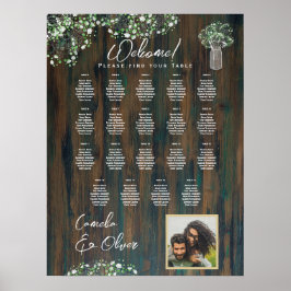19 Bord Rustic Wood Gypsophila PHOTO SEATING Poster