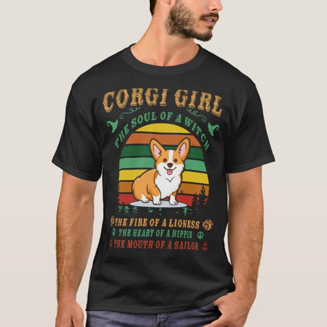19 Corgi Själens Häxa Corgi T Shirt (Framsida)